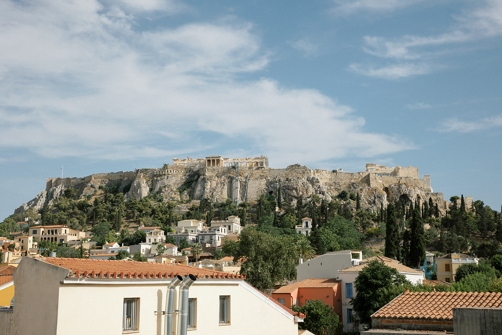 welcome dinner with acropolis view
