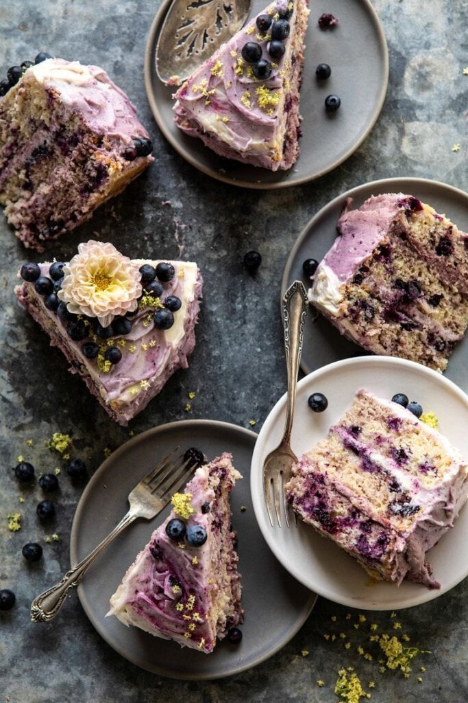 Bursting Blueberry Lemon Layer Cake