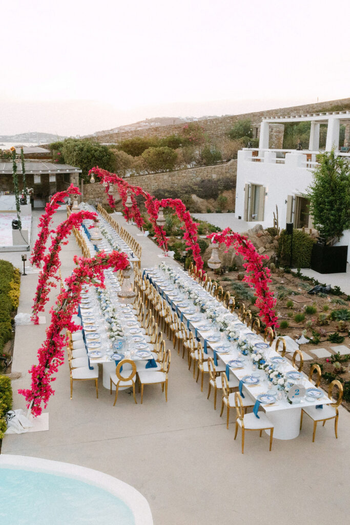 Cyclades island wedding ceremony overlooking the sea